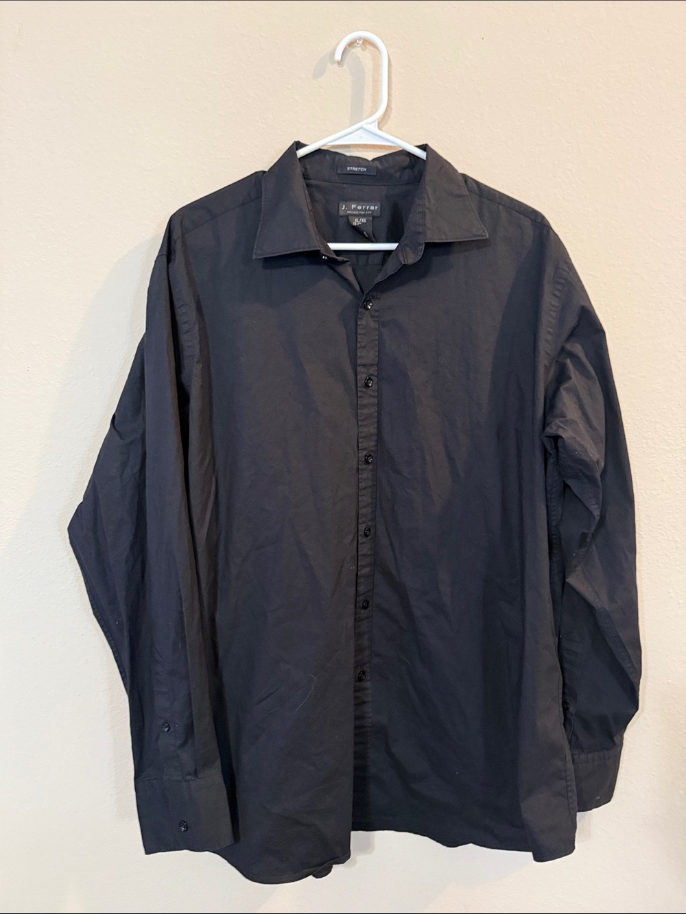 jf j.ferrar Black Modern Fit Dress Shirt